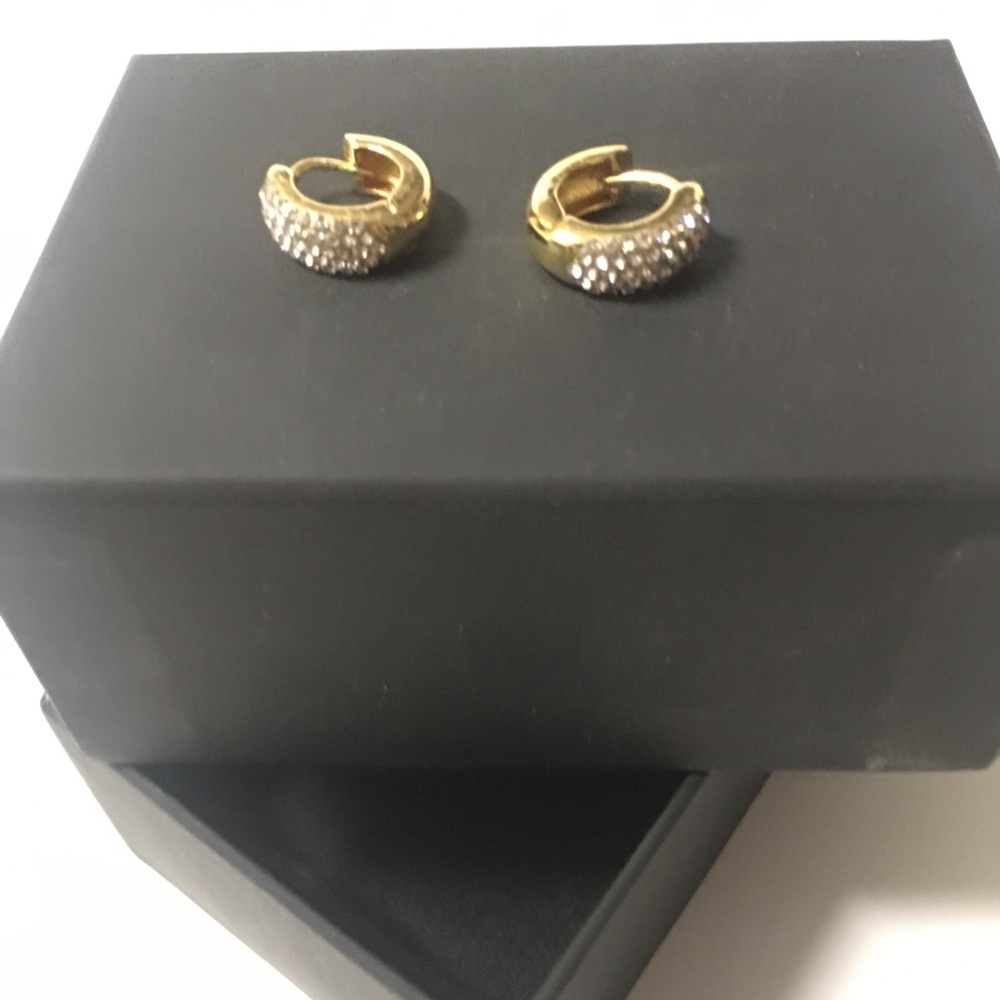 Hoop earrings w/ zirconia